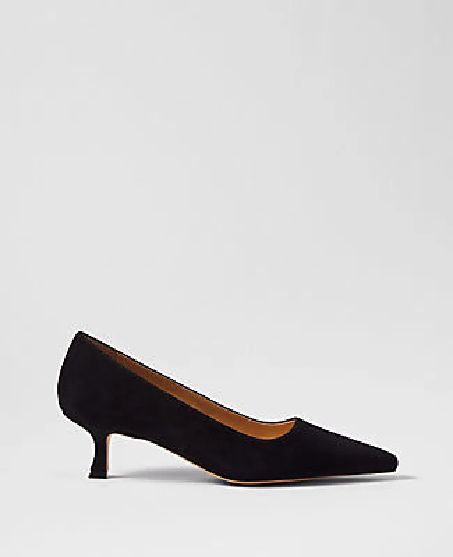 Ann Taylor Suede Nip Toe Kitten Heel Pumps sold by Ann Taylor