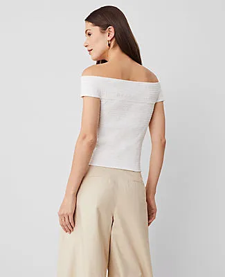 Ann Taylor Smocked Off-The-Shoulder Top sold by Ann Taylor product image thumbnail 2