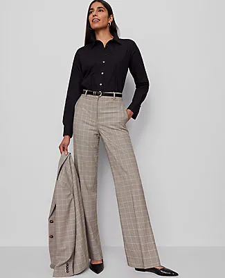 Ann Taylor The Petite Flare Trouser in Plaid sold by Ann Taylor product image thumbnail 2