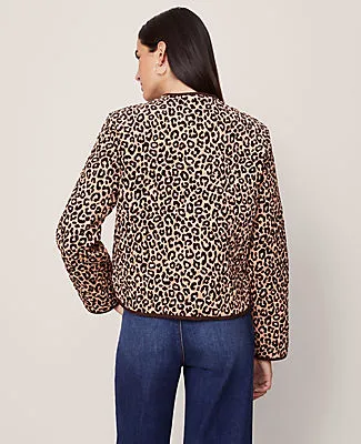 Ann Taylor Petite Weekend Collection Animal Print Quilted Jacket sold by Ann Taylor product image thumbnail 3