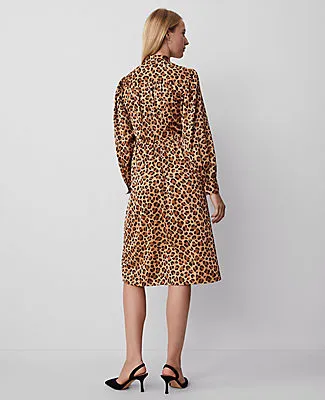 Ann Taylor Animal Print Tie Neck Midi Dress sold by Ann Taylor product image thumbnail 2