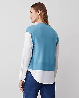 Ann Taylor Petite Mixed Media Sweater sold by Ann Taylor product image thumbnail 2