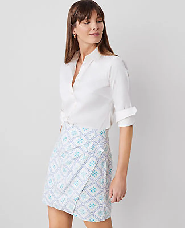 Ann Taylor Tiled Linen Blend Sarong Skirt sold by Ann Taylor