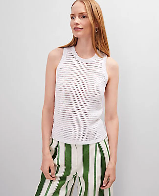 Ann Taylor Petite Open Stitch Sweater Shell Top sold by Ann Taylor