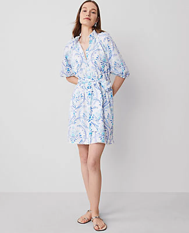 Ann Taylor Floral Split Neck Flare Dress sold by Ann Taylor