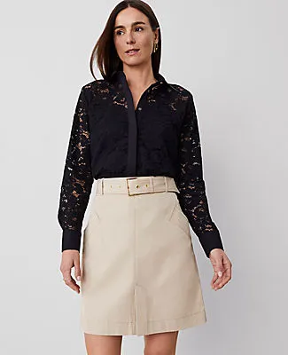 Ann Taylor Petite Belted Utility Skirt sold by Ann Taylor product image thumbnail 3