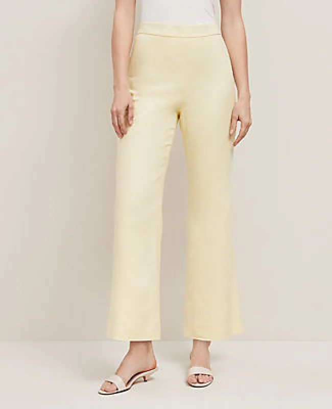 Ann Taylor The Petite Flare Ankle Pant in Linen Blend — Curvy Fit sold by Ann Taylor