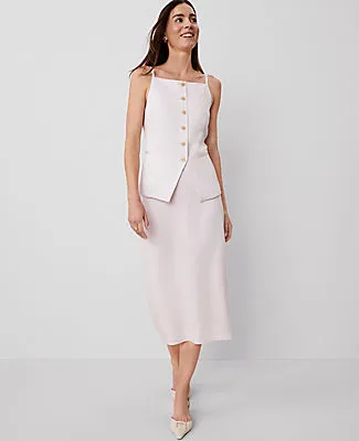 Ann Taylor Sateen Column Midi Skirt sold by Ann Taylor product image thumbnail 2