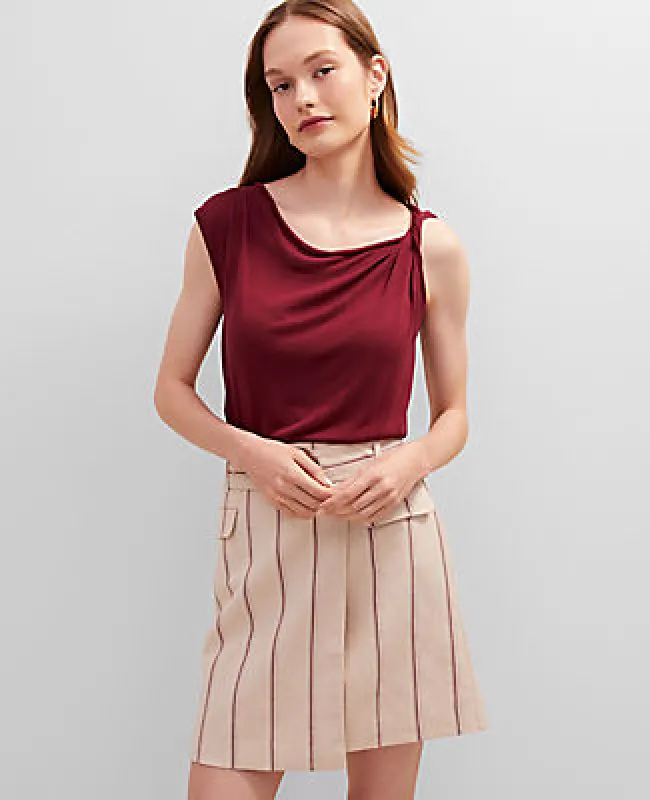 Ann Taylor Twisted Shoulder Shell Top sold by Ann Taylor