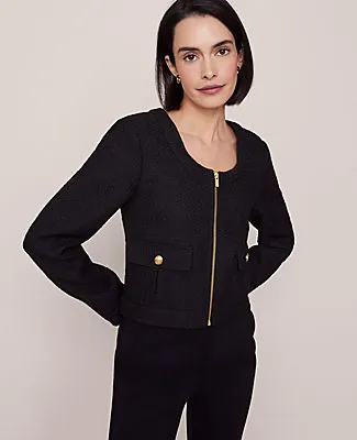 Ann Taylor Petite Tweed Cropped Jacket sold by Ann Taylor product image thumbnail 2