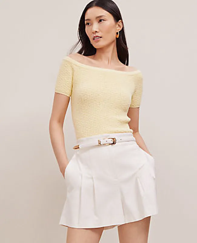 Ann Taylor Textured Off-The-Shoulder Sweater sold by Ann Taylor