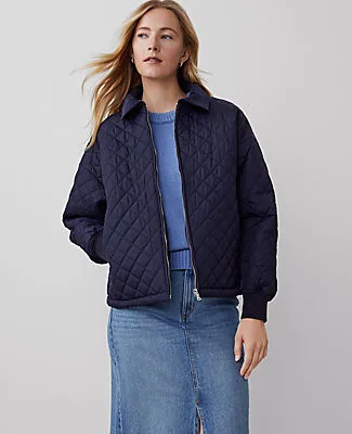 Ann Taylor Petite Weekend Collection Quilted Bomber Jacket sold by Ann Taylor product image thumbnail 2