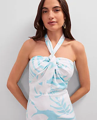 Ann Taylor Floral Knotted Linen Blend Midi Dress sold by Ann Taylor product image thumbnail 4