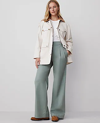 Ann Taylor Weekend Collection Topstitched Wide-Leg Pant sold by Ann Taylor