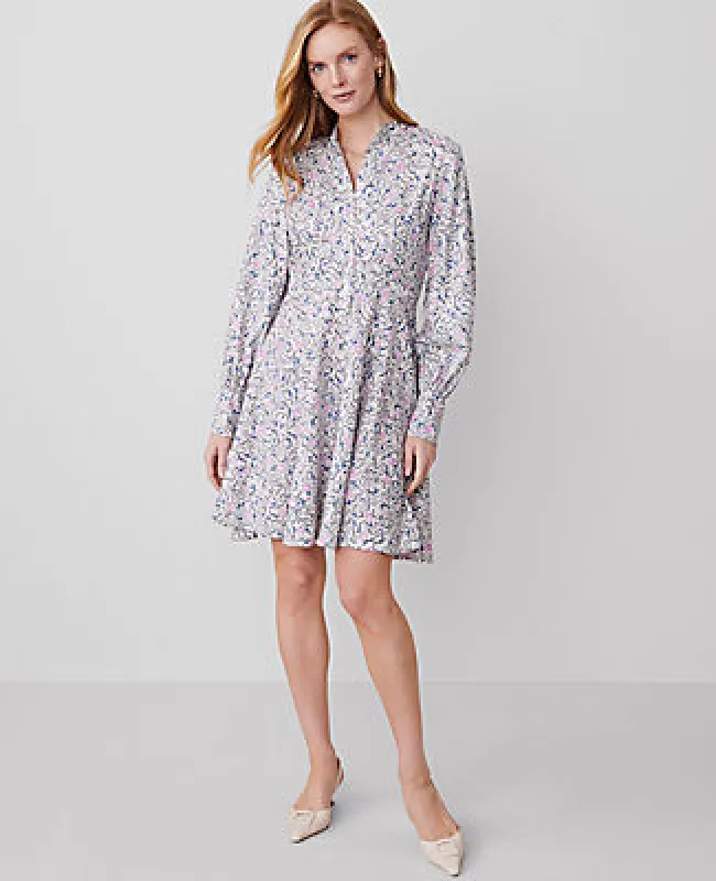 Ann Taylor Floral Puff Sleeve Flare Dress sold by Ann Taylor