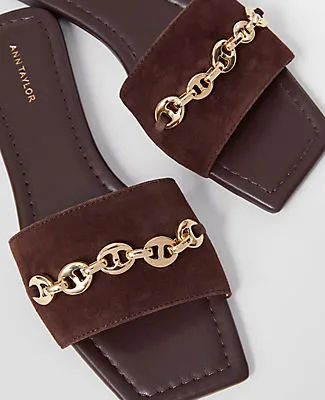 Ann Taylor Chain Suede Slide Sandals sold by Ann Taylor product image thumbnail 2