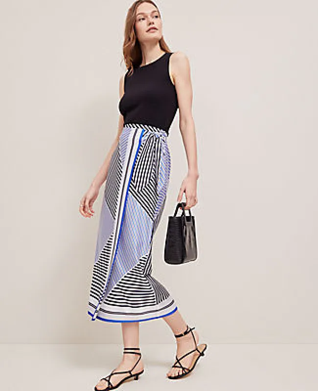 Ann Taylor Striped Satin Sarong Skirt sold by Ann Taylor