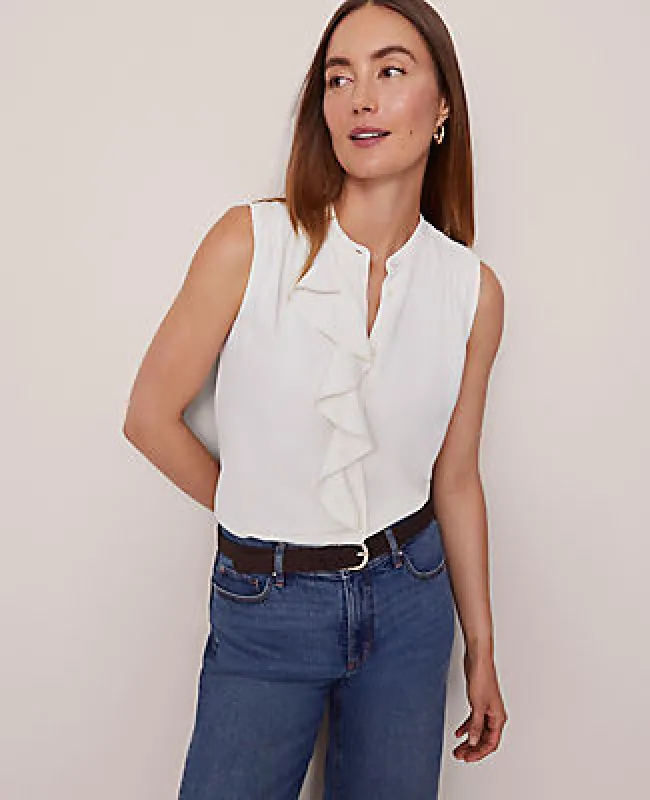 Ann Taylor Petite Ruffle Sleeveless Blouse sold by Ann Taylor