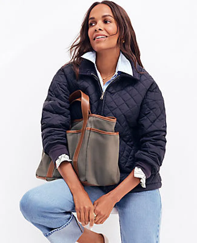 Ann Taylor Petite Weekend Collection Quilted Bomber Jacket sold by Ann Taylor