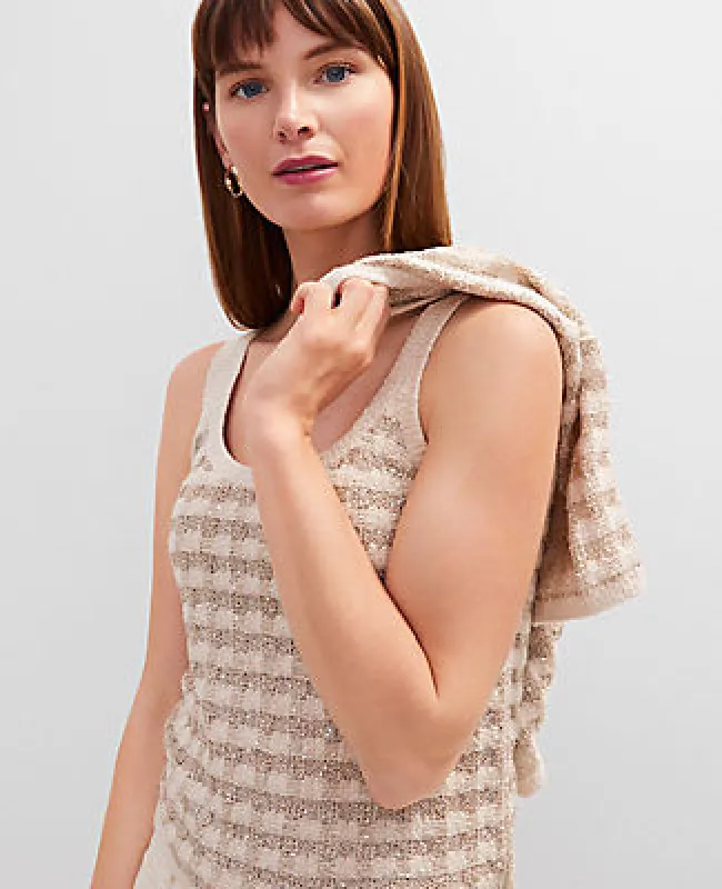 Ann Taylor Petite Metallic Tweed Tank sold by Ann Taylor