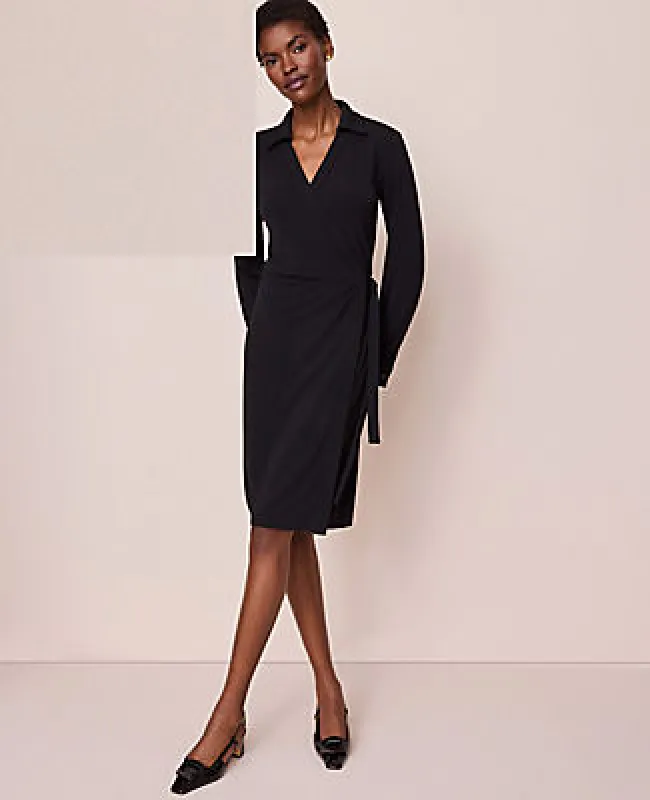 Ann Taylor Collared Knit Wrap Dress sold by Ann Taylor