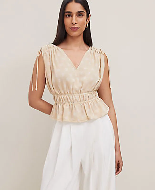Ann Taylor Petaled Gathered Tie Top sold by Ann Taylor
