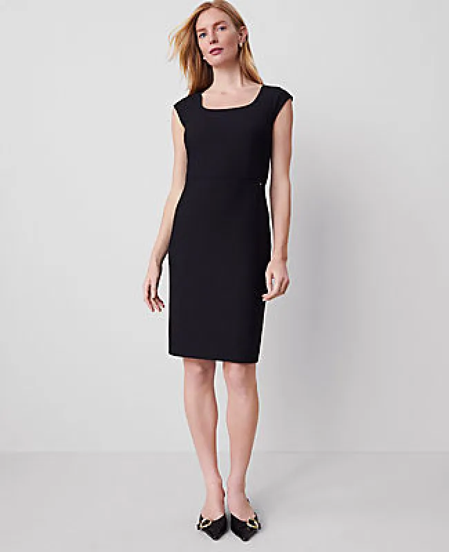 Ann Taylor The Petite Scoop Neck Dress in Bi-Stretch sold by Ann Taylor