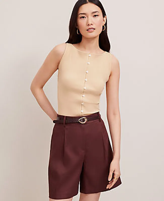 Ann Taylor Ribbed Sleeveless Button Top sold by Ann Taylor