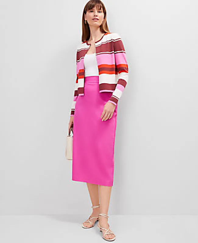 Ann Taylor Linen Blend Clean Midi Skirt sold by Ann Taylor