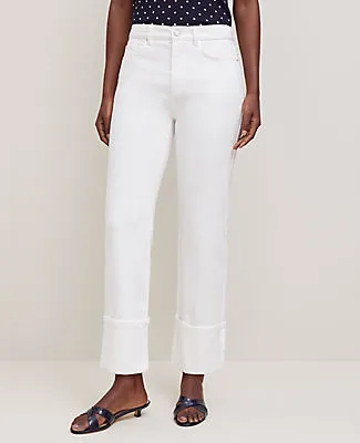Ann Taylor The Cuffed Straight Jean sold by Ann Taylor product image thumbnail 2