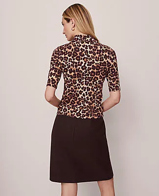 Ann Taylor Animal Print Mock Neck Top sold by Ann Taylor product image thumbnail 2