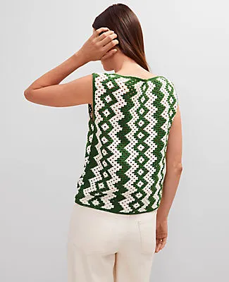 Ann Taylor Petite Geo Crochet Sweater Shell Top sold by Ann Taylor product image thumbnail 2