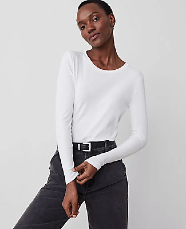 Ann Taylor Petite Long Sleeve Crew Neck Top sold by Ann Taylor