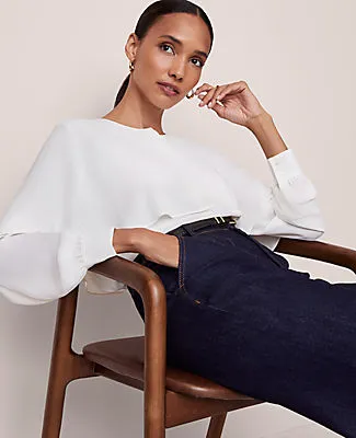 Ann Taylor Petite Capelet Overlay Blouse sold by Ann Taylor product image thumbnail 3