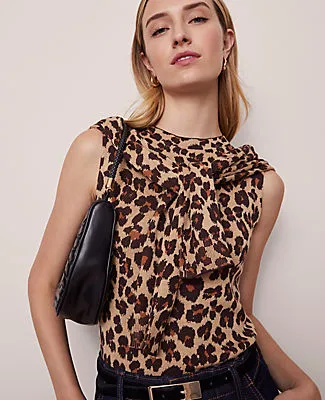 Ann Taylor Animal Print Jacquard Sweater Shell Top sold by Ann Taylor