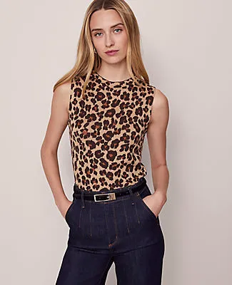 Ann Taylor Animal Print Jacquard Sweater Shell Top sold by Ann Taylor product image thumbnail 3