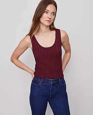 Ann Taylor Mixed Cable Sweater Shell Top sold by Ann Taylor product image thumbnail 2