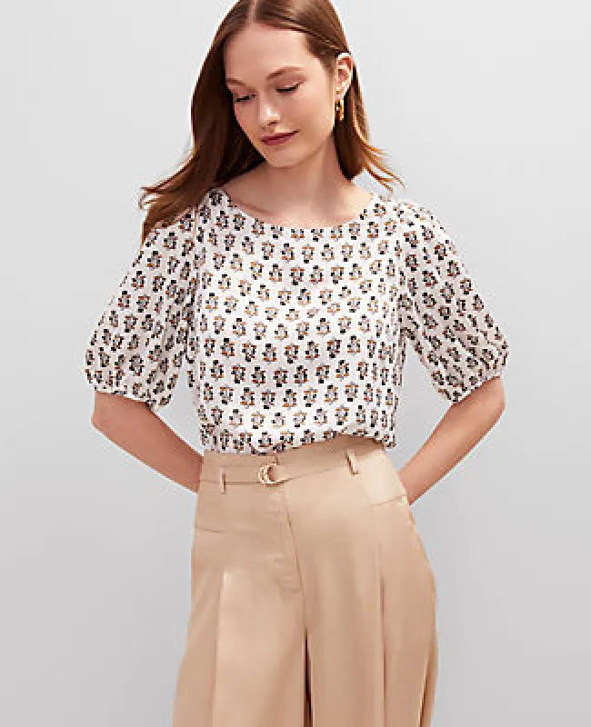 Ann Taylor Floral Boatneck Popover Top sold by Ann Taylor