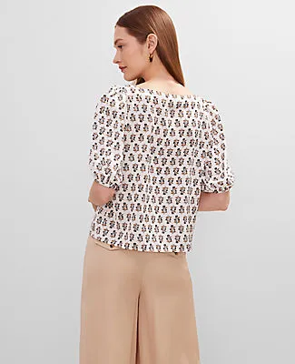Ann Taylor Floral Boatneck Popover Top sold by Ann Taylor product image thumbnail 2