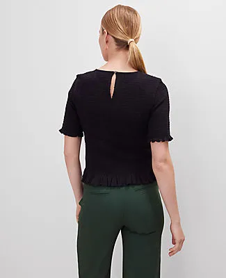 Ann Taylor Smocked Ruffle Trimmed Top sold by Ann Taylor product image thumbnail 2