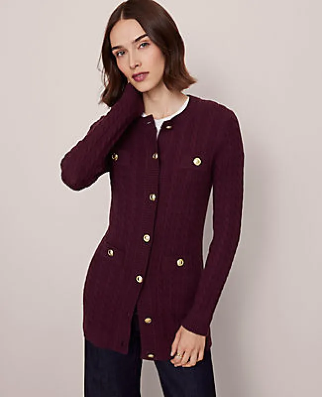 Ann Taylor Long Cable Cardigan sold by Ann Taylor