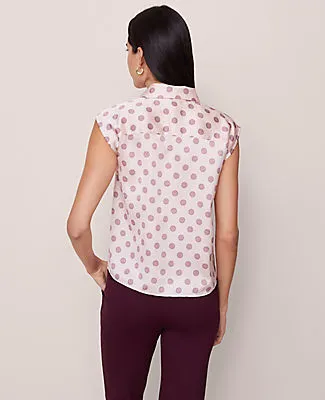 Ann Taylor Geo Collared Satin Blouse sold by Ann Taylor product image thumbnail 2