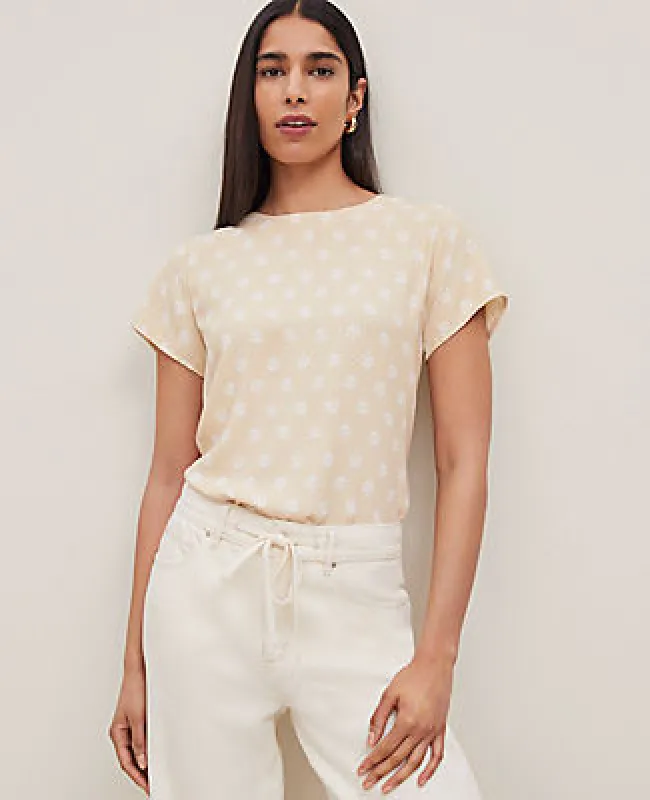 Ann Taylor Petaled Mixed Media Tee sold by Ann Taylor