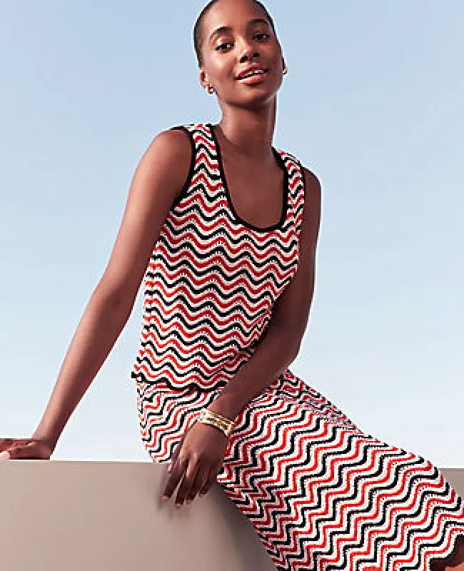 Ann Taylor Petite Striped Crochet Sweater Shell Top sold by Ann Taylor