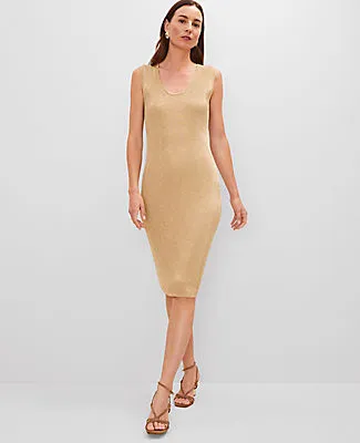 Ann Taylor Petite Ribbed Lurex Midi Dress sold by Ann Taylor product image thumbnail 3