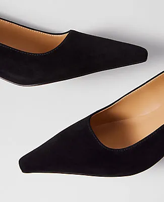 Ann Taylor Suede Nip Toe Kitten Heel Pumps sold by Ann Taylor product image thumbnail 2
