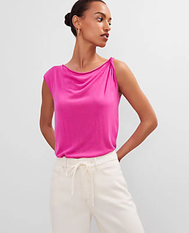 Ann Taylor Twisted Shoulder Shell Top sold by Ann Taylor