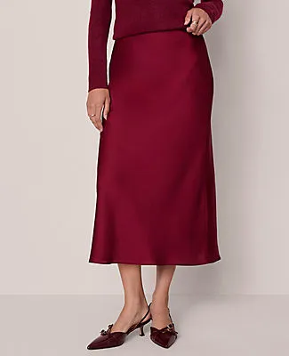 Ann Taylor Satin Bias Midi Slip Skirt sold by Ann Taylor product image thumbnail 2