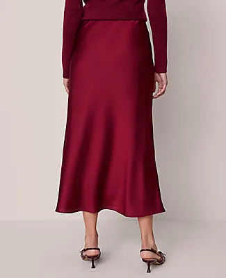 Ann Taylor Satin Bias Midi Slip Skirt sold by Ann Taylor product image thumbnail 3