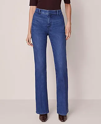 Ann Taylor Mid Rise Boot Jean in Metropolitan Wash - Curvy Fit sold by Ann Taylor